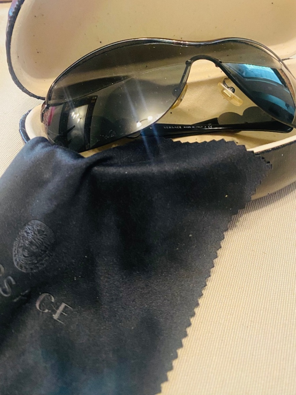 Versace Black Shield Sunglasses